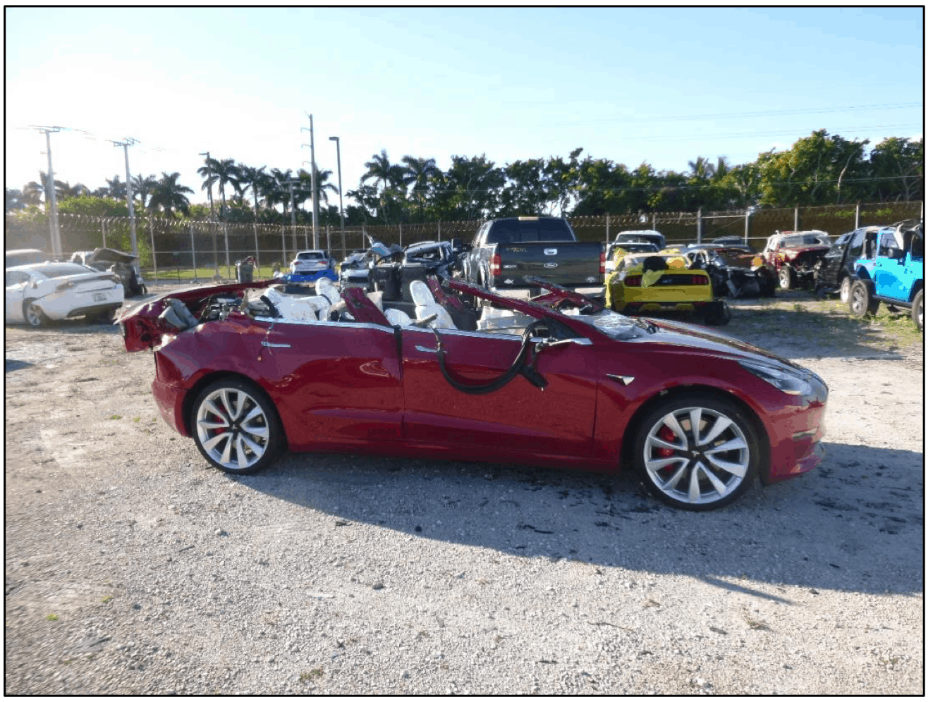 Car wreck on autopilot