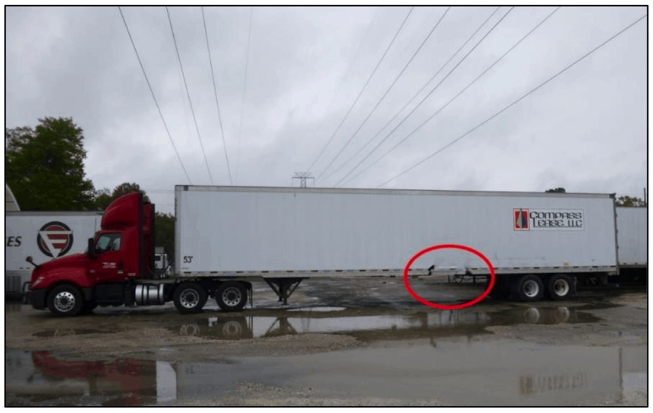 Truck damage after crash